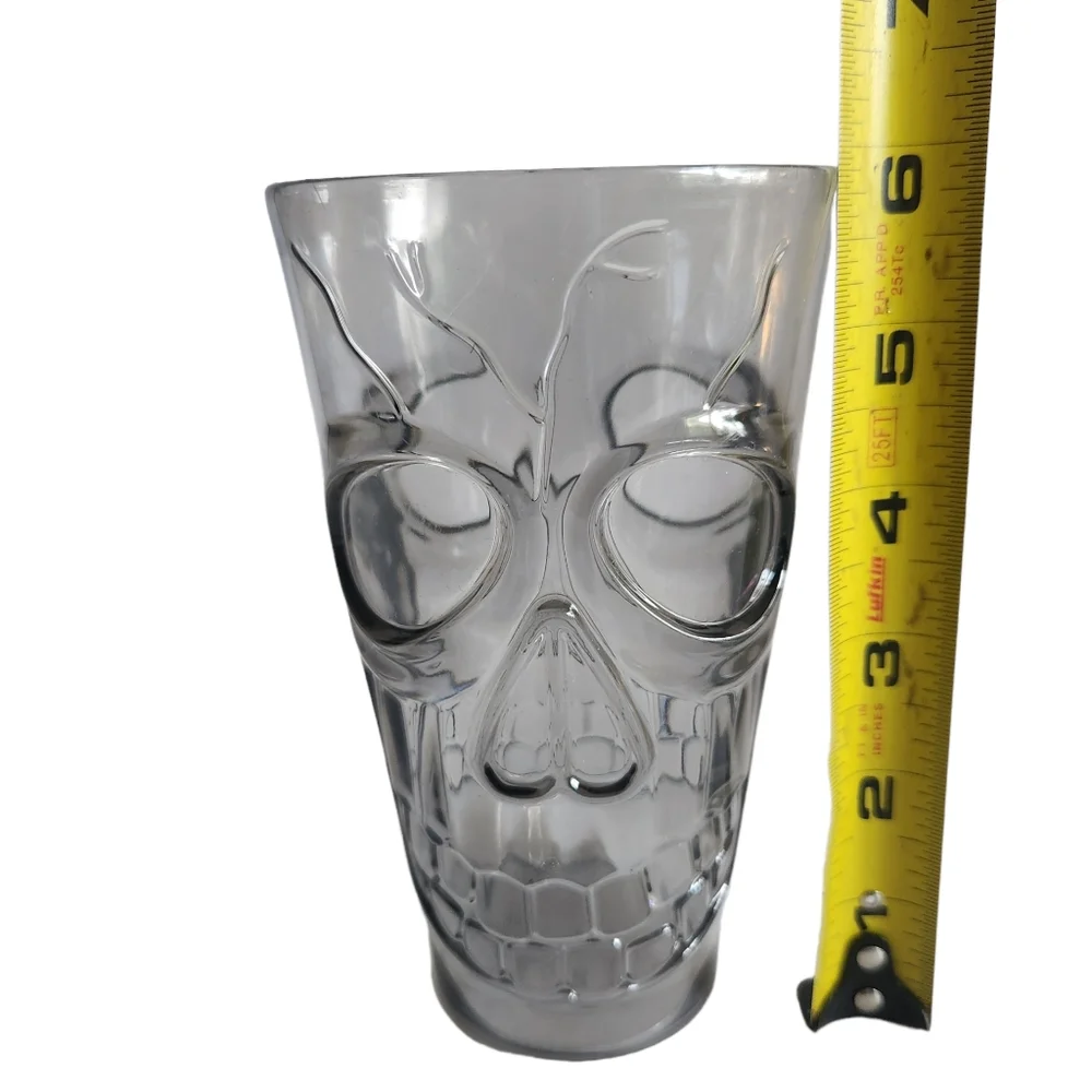 Halloween Creepy Scary Skull Pitcher and 4 Glasses
